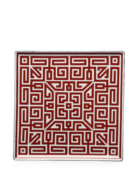 GINORI 1735 Labirinto-print tray (30.9cm x 30.9cm) Red 172RG01FVS1210130XG