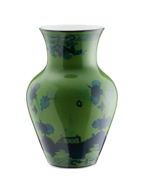 GINORI 1735 Oriente Italiano-motif vase (25cm) Green 016RG02FG6132010250
