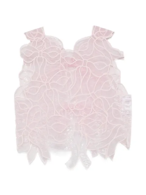 Cecilie Bahnsen Aya bow-embroidered top Pink 226RTW11002