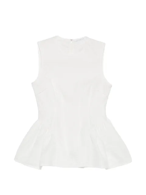 Cecilie Bahnsen Eira matelassé peplum top White 226RTW11010CBDAIMI