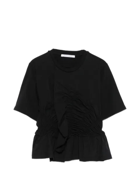 Cecilie Bahnsen Windflower-embroidered peplum T-shirt Black 226RTW19002CBACET
