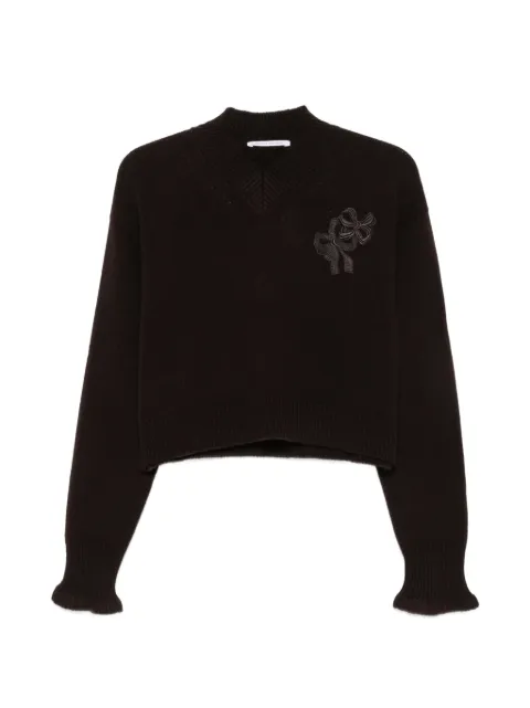 Cecilie Bahnsen Drusilla bow-appliqué knit Brown 226KNI51004CBDRUSIL
