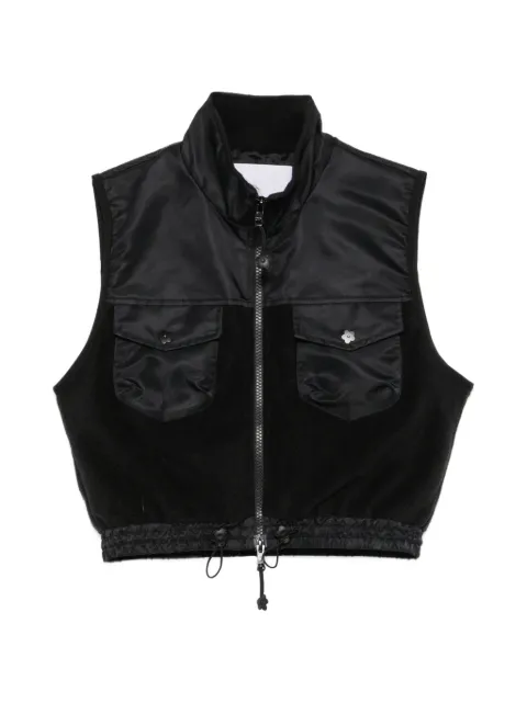 Cecilie Bahnsen Windflower-embroidered fleece vest Black 226RTW15001CBCASPEN