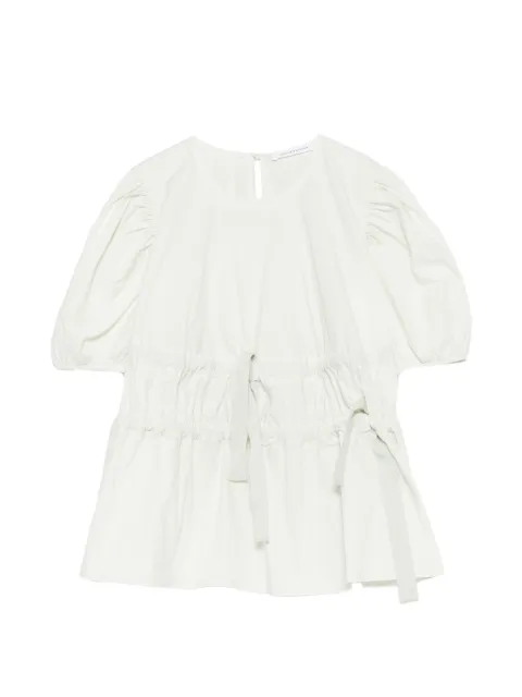 Cecilie Bahnsen Papillon matelassé peplum top Neutrals 226RTW11012CBFREYA