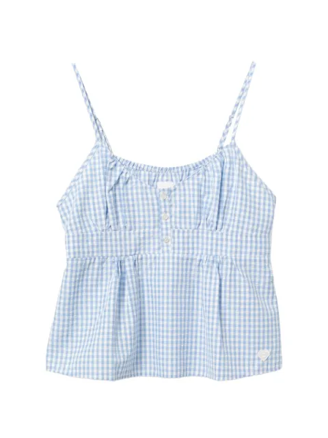 APEE™ by *A BATHING APE® gingham-check peplum top Blue 0PXSRAS446B6QBLA00S