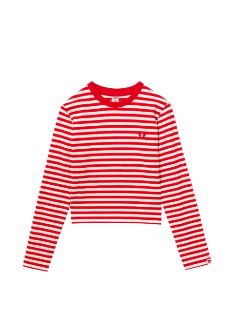 APEE™ by *A BATHING APE® horizontal-stripe heart-patch T-shirt Red 0PXLTAS00136QRDX00S