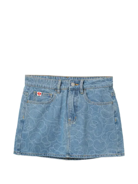 APEE™ by *A BATHING APE® graphic-print denim skirt Blue 0PXSKAS00236QBLL00S