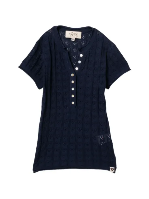 APEE™ by *A BATHING APE® cable-knit top Blue 0PXKNAS00116QNYD00S