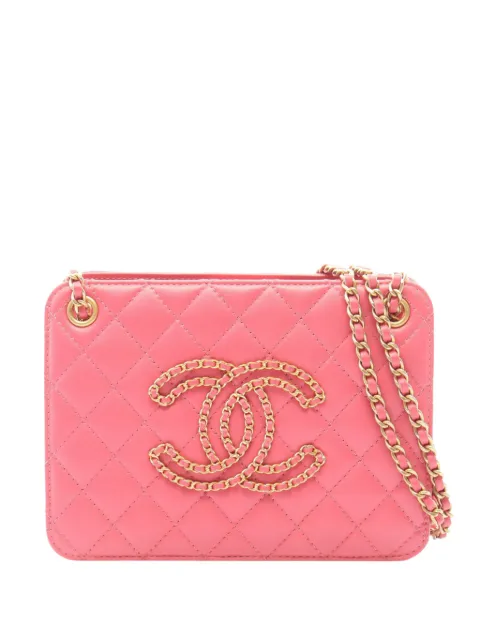 CHANEL Pre-Owned 2020 Small Quilted Lambskin CC Accordion shoulder bag Pink 09DBDHUVHMDEW2M5