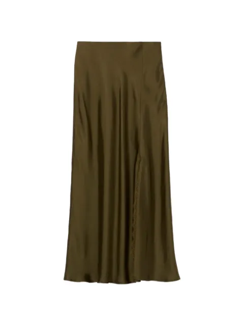 Claudie Pierlot Satin lace skirt Green CFPJU00931