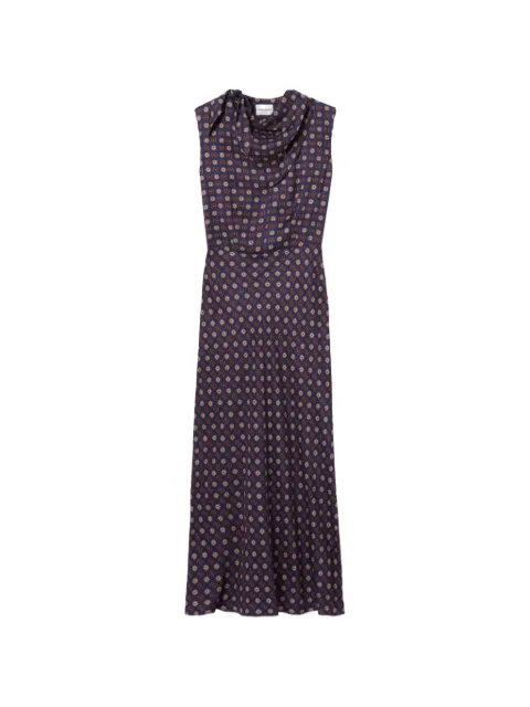 Claudie Pierlot Flowy draped-neck dress Blue CFPRO03069