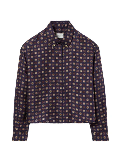 Claudie Pierlot printed silk shirt Blue CFPCM00598