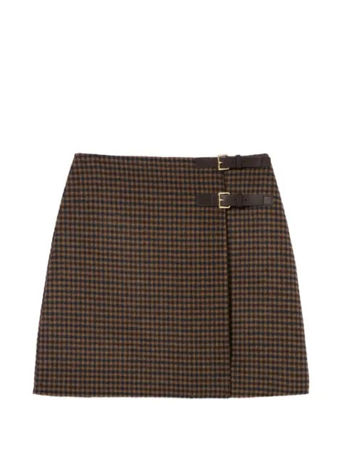 Claudie Pierlot checked wrap skirt Brown CFPJU00940