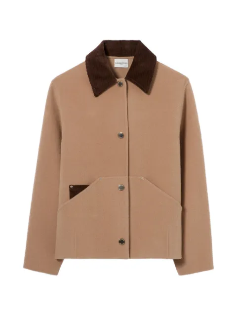 Claudie Pierlot corduroy-collar jacket Neutrals CFPOU00776