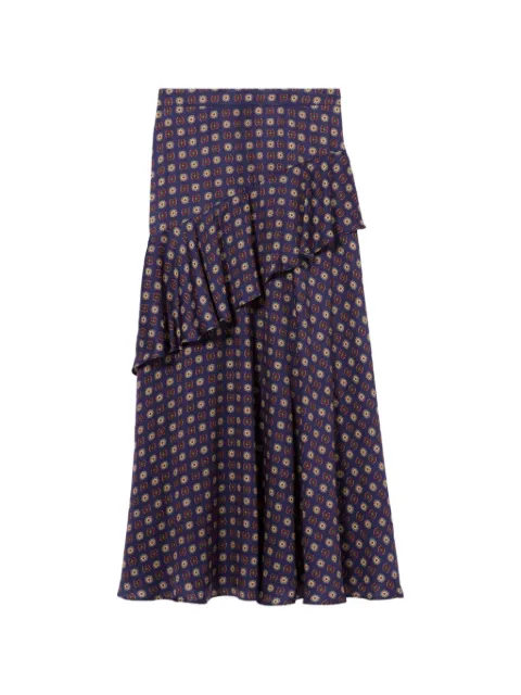 Claudie Pierlot Flowy printed skirt Blue CFPJU00926