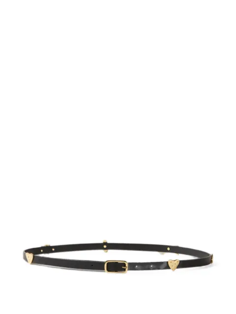 Claudie Pierlot Smooth leather charm belt Black CFACE00305