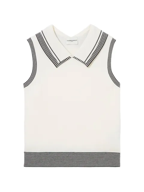 Claudie Pierlot Striped knitted top White CFPTO01179