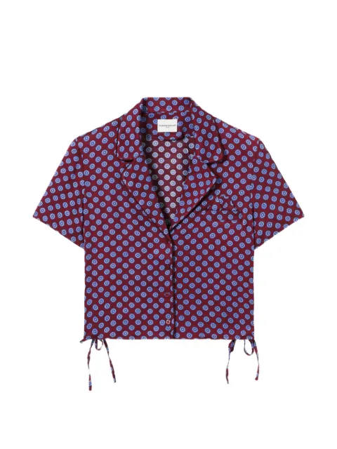 Claudie Pierlot geometric-pattern cropped shirt Red CFPCM00616