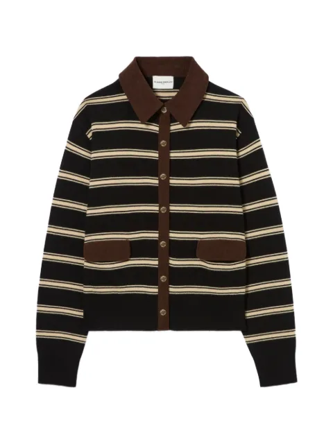 Claudie Pierlot striped-pattern cardigan Black CFPCA00752