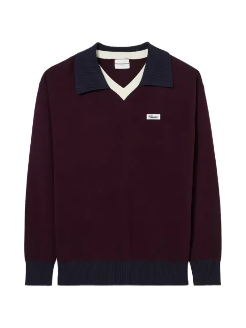 Claudie Pierlot Contrast double collar knit jumper Red CFPPU01324