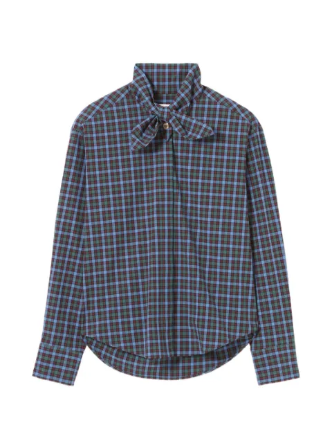 Claudie Pierlot Poplin tie-neck shirt Blue CFPCM00619