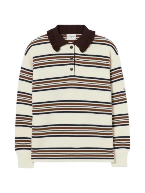 Claudie Pierlot striped polo jumper Neutrals CFPPU01320