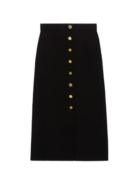 Claudie Pierlot Fitted knitted midi skirt Black CFPJU00939