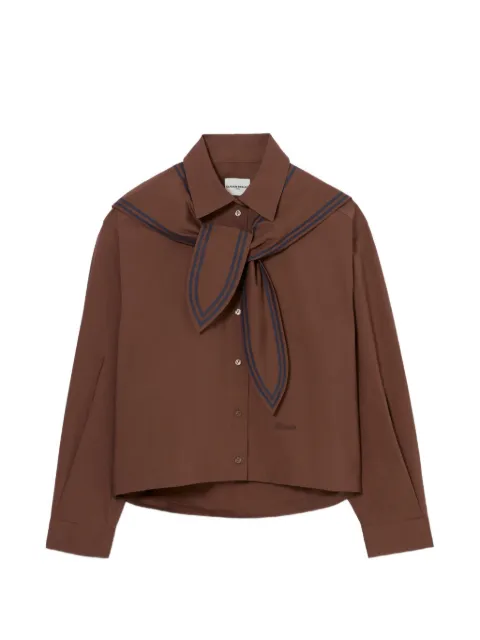 Claudie Pierlot cropped tie-detail shirt Brown CFPCM00603