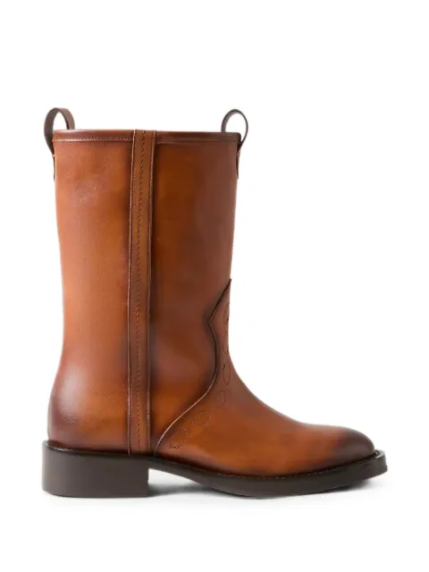 Claudie Pierlot smooth leather western boots Brown CFACH00715