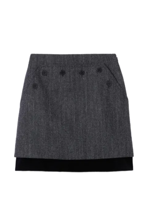 Claudie Pierlot Short bi-material skirt Blue CFPJU00932