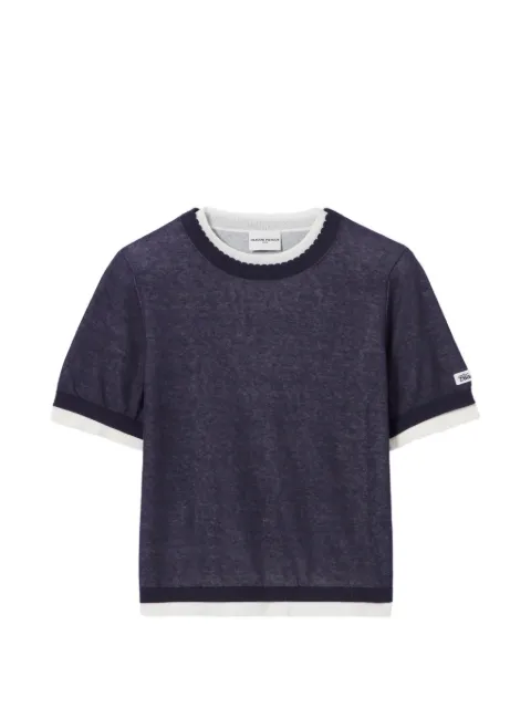 Claudie Pierlot contrast knit jumper Blue CFPPU01307