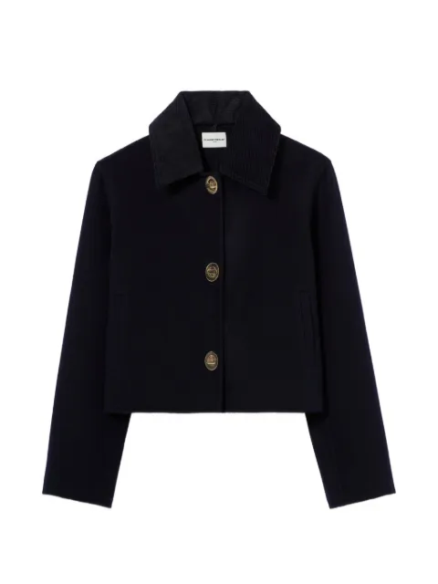 Claudie Pierlot corduroy-collar cropped jacket Blue CFPOU00774