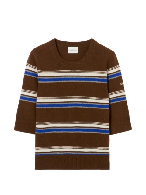Claudie Pierlot striped round neck jumper Brown CFPPU01311