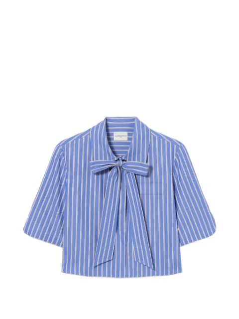 Claudie Pierlot striped tie-neck shirt Blue CFPCM00608