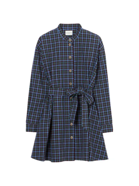 Claudie Pierlot checked cotton shirt dress Blue CFPRO03175