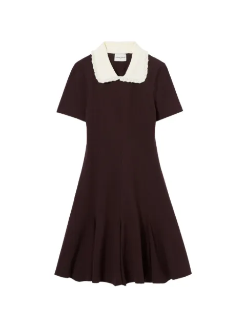 Claudie Pierlot contrast collar knit skater dress Purple CFPRO03085