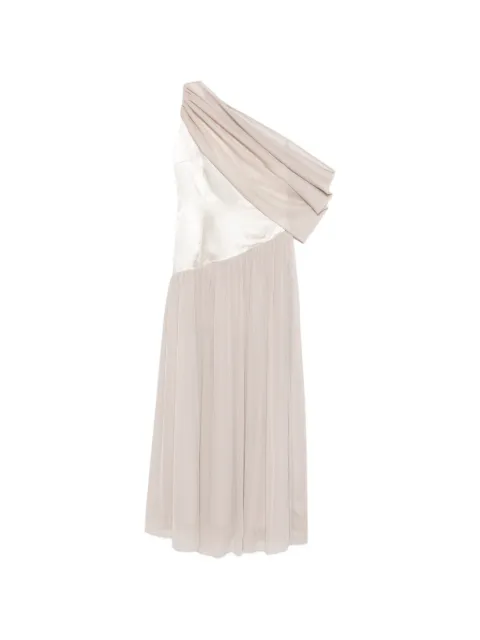 Abadia Gwyneth off shoulder maxi dress Neutrals AB100550TAU