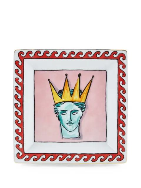 GINORI 1735 x Luke Edward Hall Il Viaggio Di Nettuno tray (24.5cm x 24.5cm) White 017RG02FG6836LX0245