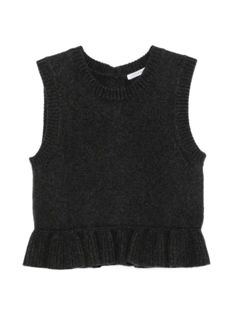 Cecilie Bahnsen ruffled button-back vest Grey 226KNI53002CBBILL