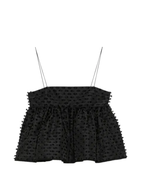 Cecilie Bahnsen Babette fil-coupé top Black 226RTW11017CBBABETT