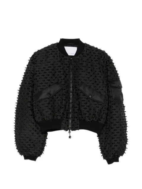 Cecilie Bahnsen fil-coupé flared-hem jacket Black 226OTW21001CBCALLIE