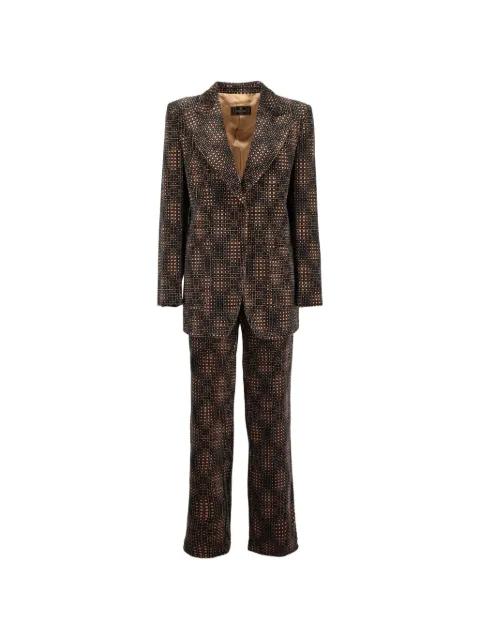 Fendi Pre-Owned geometric-print suit Brown BR1507253