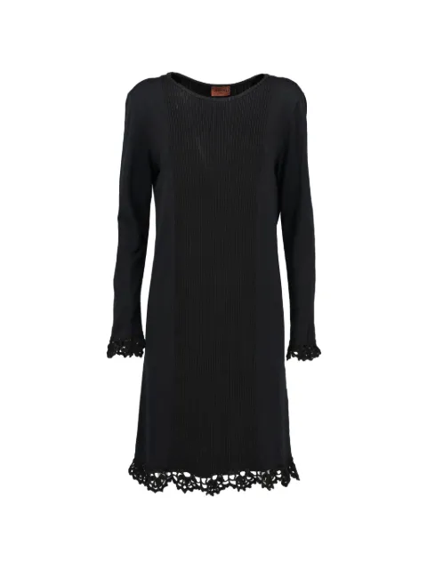 M Missoni Vintage crochet-trim ribbed dress Black BR132242