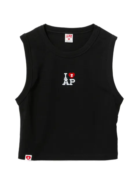 APEE™ by *A BATHING APE® logo-print cropped T-shirt Black 0PXTKAS00356QBKX00S