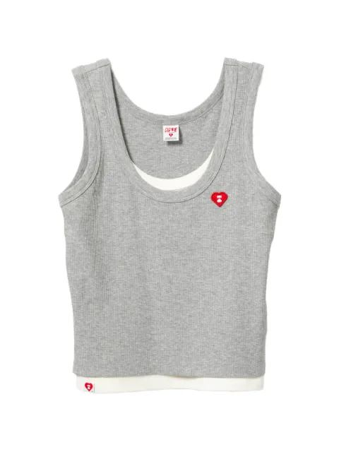 APEE™ by *A BATHING APE® logo-print cropped T-shirt Grey 0PXTKAS00306QGYL00S