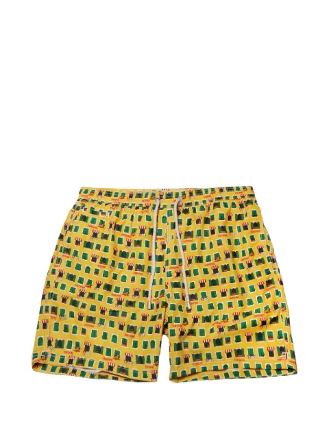 MC2 Saint Barth graphic-print drawstring swim shorts Yellow LIG0003