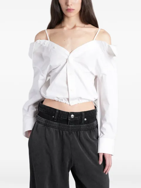 Alexander Wang off-shoulder cropped shirt White 1WC3261384