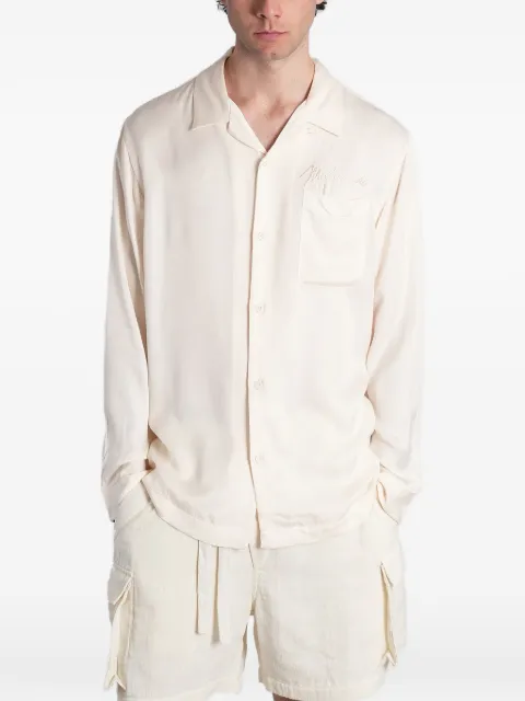 Maharishi Ascending Dragon embroidered long-sleeve shirt Neutrals 7365