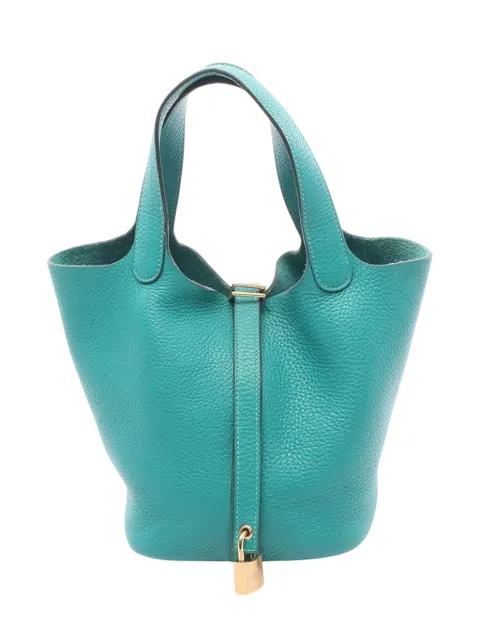 Hermès Pre-Owned 2019 Clemence Picotin Lock 18 handbag Green 2HZJKUOGAKAKM84V