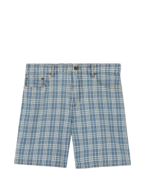 Burberry Check denim shorts Blue 8127247